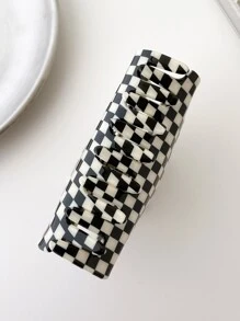 Kẹp tóc hình bàn cờ Kẹp tóc hình móng vuốt Kẹp tóc hình hàm Kẹp tóc - Đen và trắng - Xem 2