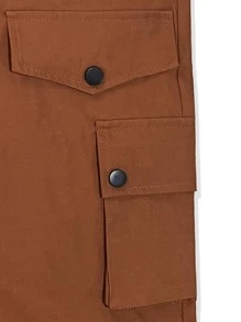 Manfinity EMRG Hombres Pantalones cargo con bolsillo con solapa de cintura con cordón - Óxido marrón - Ver 4