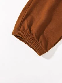 Niñas Pantalones deportivos con camiseta con estampado de letra - Multicolor - Ver 5