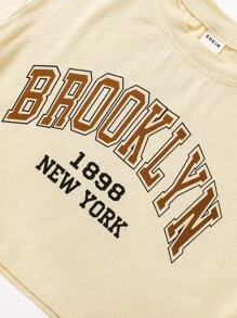 Niñas Pantalones deportivos con camiseta con estampado de letra - Multicolor - Ver 6