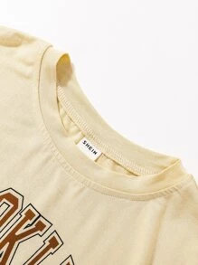 Niñas Pantalones deportivos con camiseta con estampado de letra - Multicolor - Ver 7