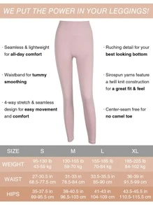 高腰裸感無縫緊身打底褲 - 淺灰紫 - 查看 3