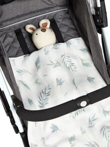 1pc Oeko-Tex Certified Bamboo Leaf Print Breathable Soft Baby Swaddle Blanket
