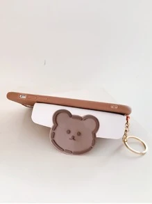 Cartoon Bear Wallet Phone Case - Brown - View 3