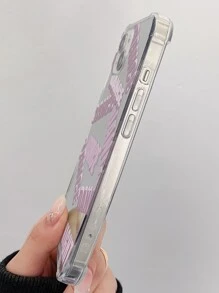 Letter Graphic Mirror Phone Case - Multicolor - View 3