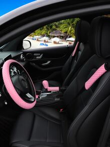 MEIKAXIU 7 piezas set portavasos con cubierta de volante de coche - Rosa - Ver 1