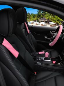 MEIKAXIU 7 piezas set portavasos con cubierta de volante de coche - Rosa - Ver 2