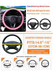 MEIKAXIU 7 piezas set portavasos con cubierta de volante de coche - Rosa - Ver 4