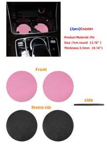 MEIKAXIU 7 piezas set portavasos con cubierta de volante de coche - Rosa - Ver 7