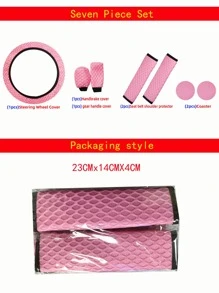 MEIKAXIU 7 piezas set portavasos con cubierta de volante de coche - Rosa - Ver 8