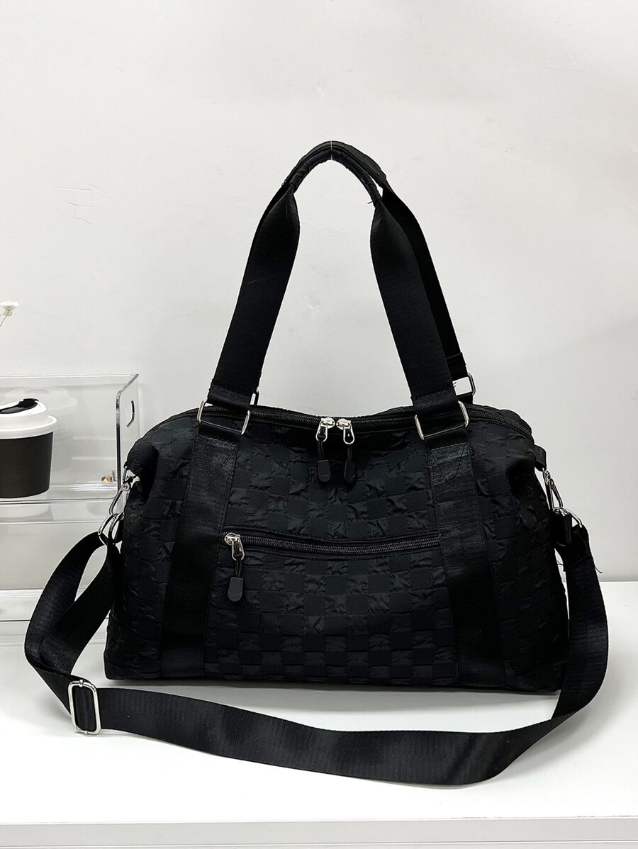 大容量旅行袋，带湿口袋，休闲黑色旅行行李袋，健身包，学校用品，学校用品