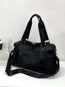 大容量旅行袋，带湿口袋，休闲黑色旅行行李袋，健身包，学校用品，学校用品