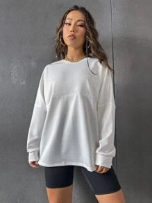 SHEIN Unity Letter Graphic Drop Shoulder Tee - White - View 3