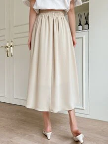 DAZY High Waist Pleated Skirt Fall - Beige - View 2