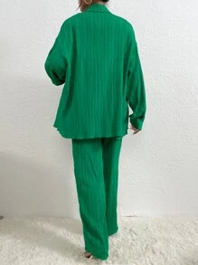 RueChic 落肩袖襯衫和長褲