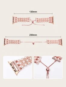 1入組珍珠手環錶帶適用於Apple Watch和1入組殼套 - 玫瑰金 - 查看 6