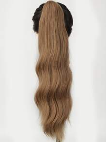 Claw Clip Long Curly Ponytail Synthetic Hair Extension - Light Brown - View 3