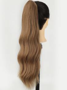 Claw Clip Long Curly Ponytail Synthetic Hair Extension - Light Brown - View 4