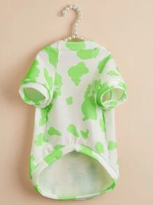 1pc Cartoon Graphic Pet Tee - Green - View 3
