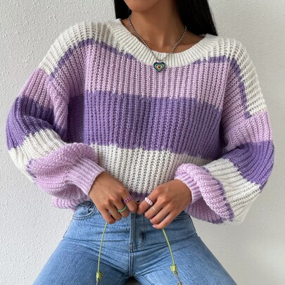 Colorblock Rib-Knit…
