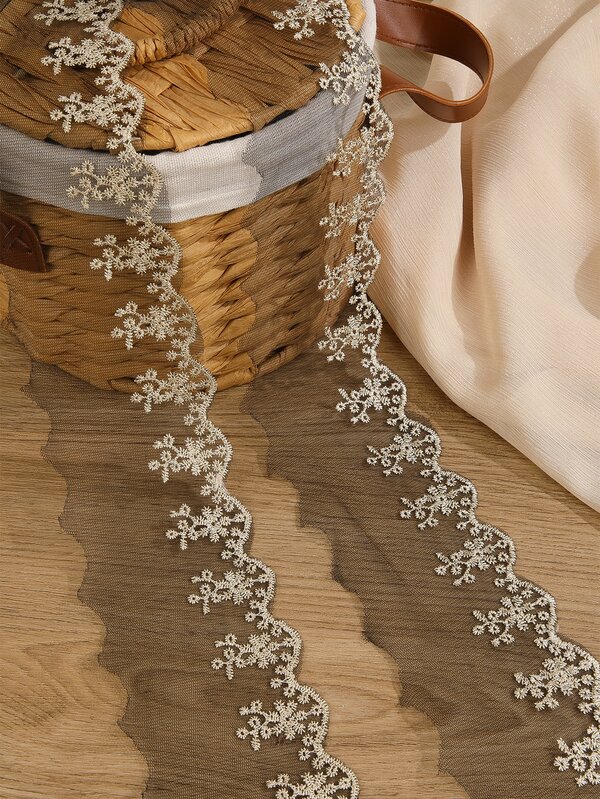 1roll Floral Embroidered DIY bing Lace SHEIN USA