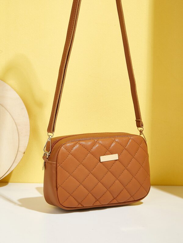 Fashionable New Quilted Diamond-Patterned Crossbody Mini Bag