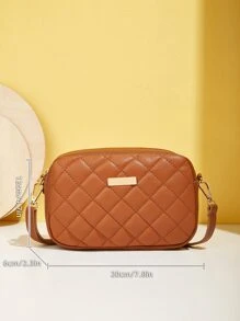 Fashionable New Quilted Diamond-Patterned Crossbody Mini Bag - Brown - View 6