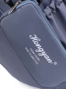 字母貼花裝飾防水功能背包帶零錢包書包適合研究生、青少年女孩、新生、大二、初中和高中學生、大學和高中，非常適合戶外、旅行和返校 - 藍色 - 查看 8