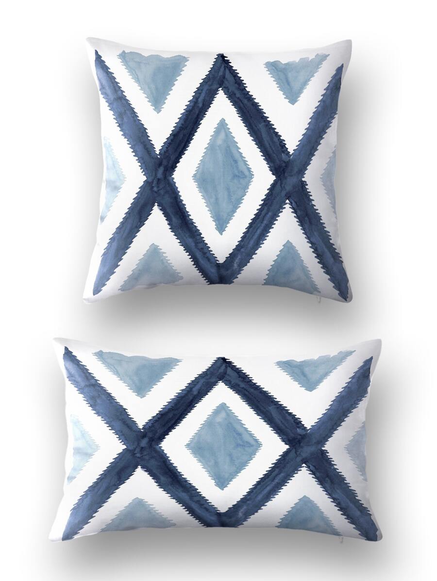 1入組灰色/黑色/白色 X 綠色數位印花時尚簡約裝飾枕套，多種尺寸可供選擇，方形，非常適合沙發、辦公室、家居、寢具、汽車禮品裝飾品