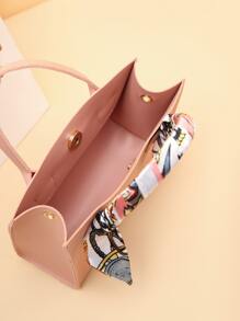 迷你絲巾裝飾方包 - 粉色 - 查看 4