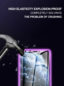 3 miếng dán bảo vệ phát sáng trong bóng tối Tương thích với iPhone - Màu tím - Xem 5