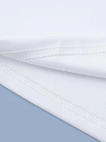 Manfinity Homme Hombres Camiseta con estampado de letra - Blanco - Ver 6