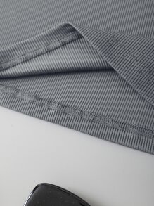 INAWLY 素色短款背心 - 深灰色 - 查看 3