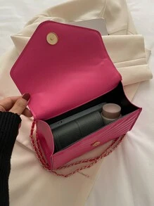 Waterproof,Lightweight,Business Casual Mini Neon Pink Chevron Flap Square Bag pink For Teen Girls Women College Students,Rookies & White-collar Workers Perfect for Office,College,Work ,Business,Commute,Outdoors, Travel, Outings