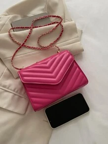Waterproof,Lightweight,Business Casual Mini Neon Pink Chevron Flap Square Bag pink For Teen Girls Women College Students,Rookies & White-collar Workers Perfect for Office,College,Work ,Business,Commute,Outdoors, Travel, Outings
