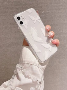 白色蝴蝶手環手機殼相容 iphone 15/15promax/15pro/15plus/11/12/13/14promax/xs/xr/11pro/11promax/12pro/12promax/13pro/13promax/7plus/14pro/14promax/14plus/77plus 8plus/8/se2 軟封面 - 白色 - 查看 5