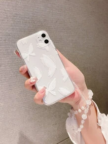 白色蝴蝶手環手機殼相容 iphone 15/15promax/15pro/15plus/11/12/13/14promax/xs/xr/11pro/11promax/12pro/12promax/13pro/13promax/7plus/14pro/14promax/14plus/77plus 8plus/8/se2 軟封面 - 白色 - 查看 6