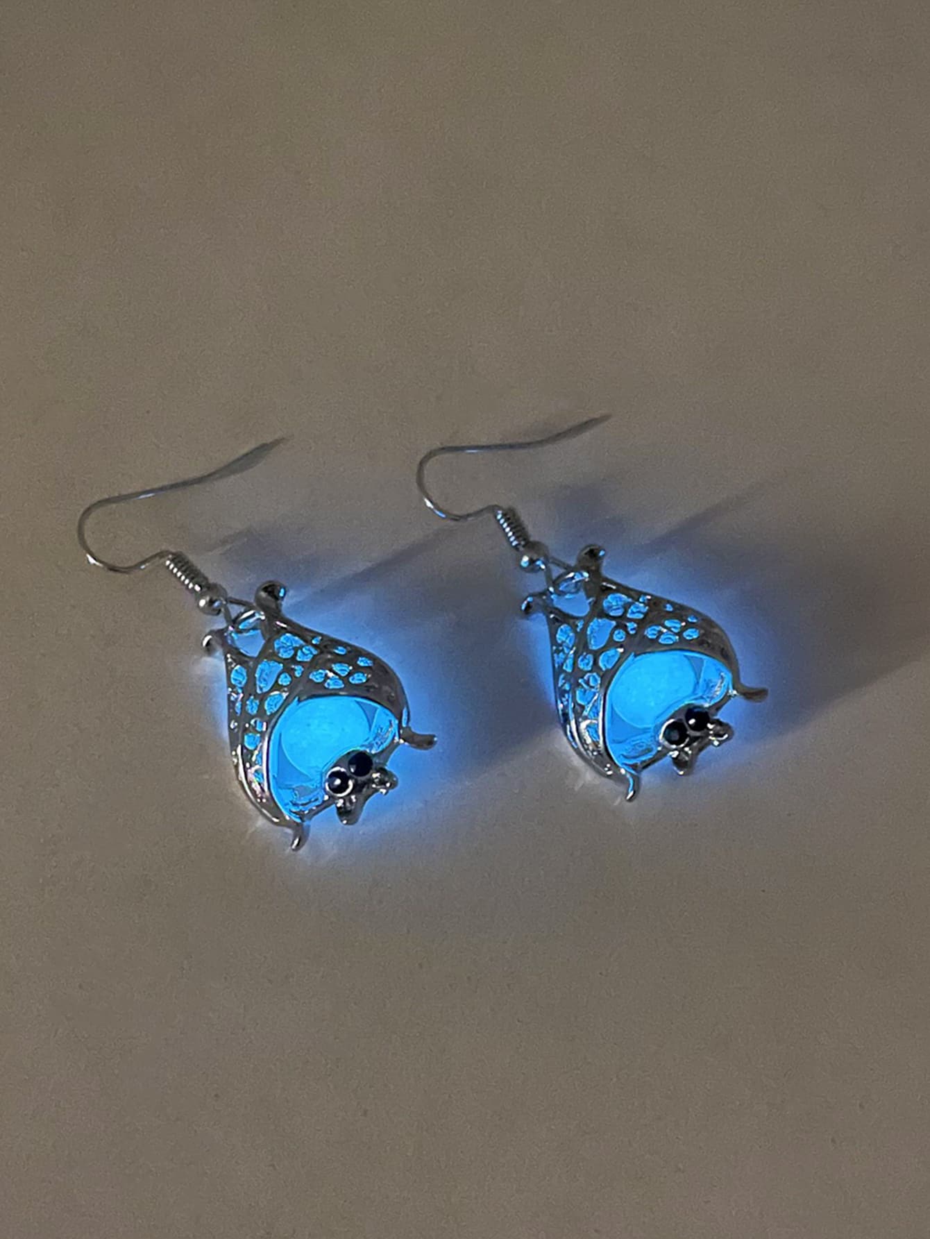 夜光蝙蝠耳墜 - 彩色 - 查看 1