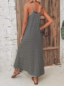 SHEIN VCAY Vestido de tirantes con estampado de rayas - Multicolor - Ver 2