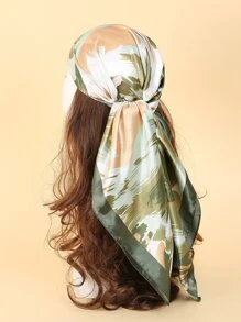 1pc Floral Print Bandana Plant Turban Country Concert Summer Elegant Bandana,Hair Band,Head Band Ideal For Dressing Up Your Look - Multicolor - View 1