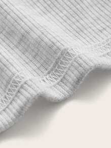 ROMWE Kawaii 对比色蕾丝吊带上衣，学校 - 淺灰色 - 查看 3