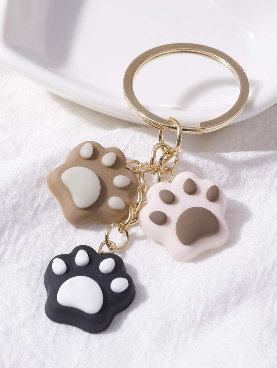 Llavero con dije de pata de dibujos animados para volver a la escuela - Multicolor - Ver 1