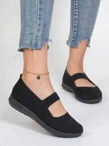 Women's Mesh Sneakers, Breathable, Lightweight, Comfortable Running Shoes, Round Toe, Spring, Work Shoes - Black - View 4