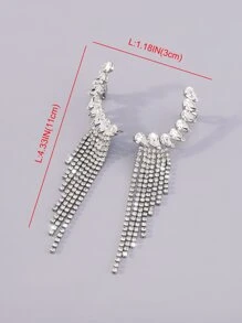 Mydear 1 对优雅流苏和水钻水滴吊坠耳环，适合女性日常、派对和活动佩戴