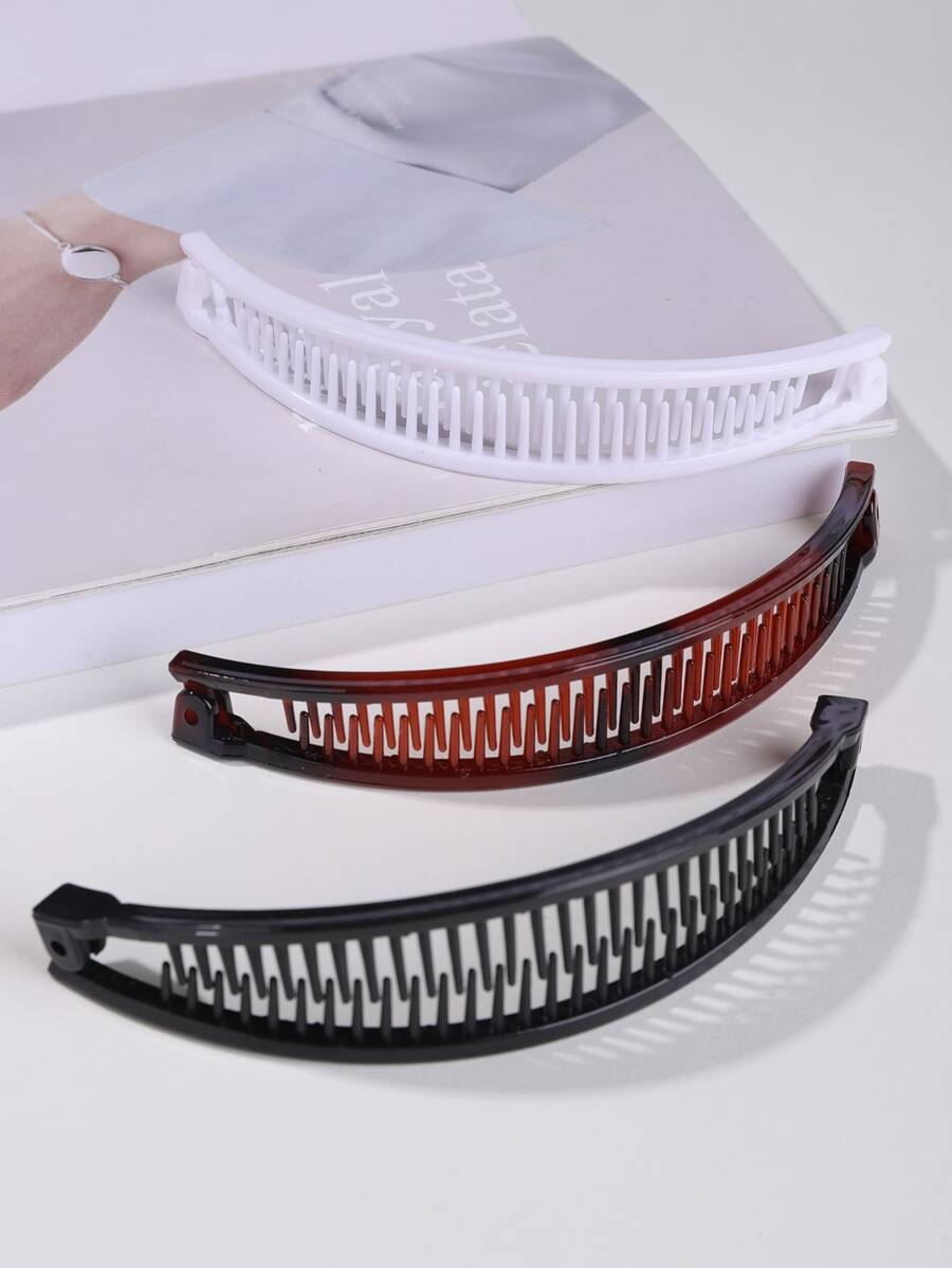 3 piezas Clip de banana para el pelo unicolor - Multicolor - Ver 1