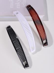 3 piezas Clip de banana para el pelo unicolor - Multicolor - Ver 3