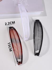 3 piezas Clip de banana para el pelo unicolor - Multicolor - Ver 6