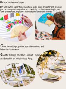 1入組DIY手動扇 - 白色 - 查看 4