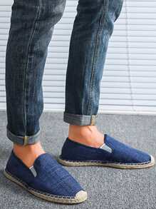 Men Canvas Espadrille Loafers - Blue - View 3