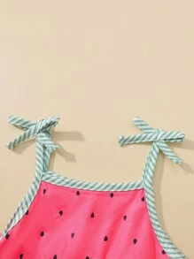 Đứa bé gái Giọt nước In Vai cung Váy Combo Bodysuit - Màu Hồng  Dưa hấu - Xem 3